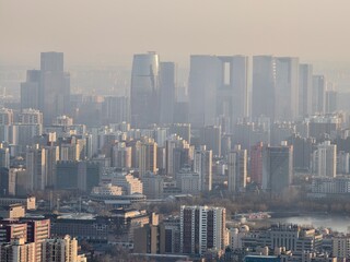 Obraz premium Aerial view of Beijing city, China