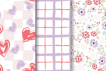 Purple And Red Valentines Day Wallpapers Seamless Mini Collection