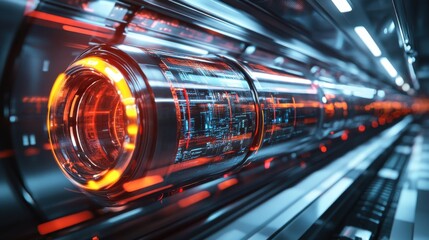 Fototapeta premium Efficient real-time processing system ensuring low latency isolated on white background ideal for seamless digital experiences