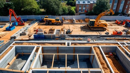 Drone overseeing dynamic construction site operations
