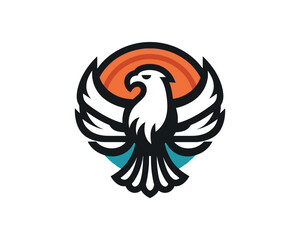 Beautiful Eagle Color Logo Design Vector Template