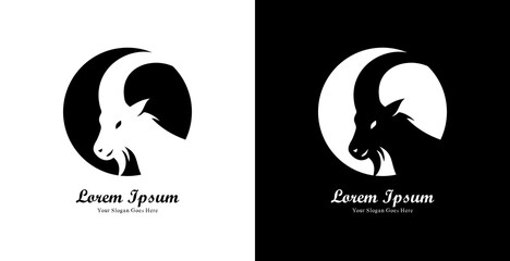 goat head logo design combined with a circle