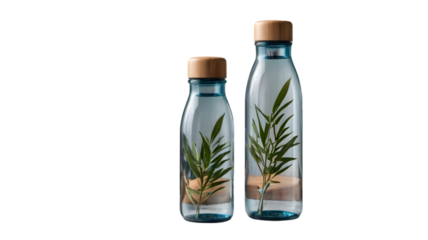 Generate high-quality transparent background images of minimalist lifestyle products like eco-friendly water bottles
