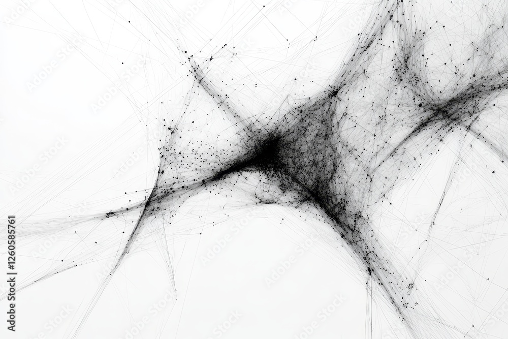 Poster a modern illustration of a technology background with connected lines and dots, and a wave flow, rep