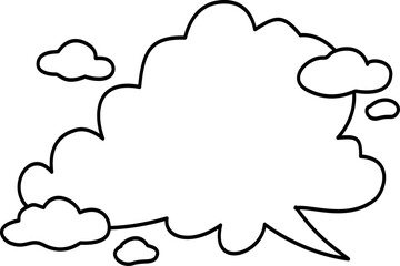 Hand drawn speech bubble message box illustration