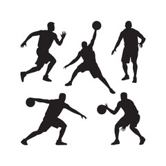 basketball players silhouettes