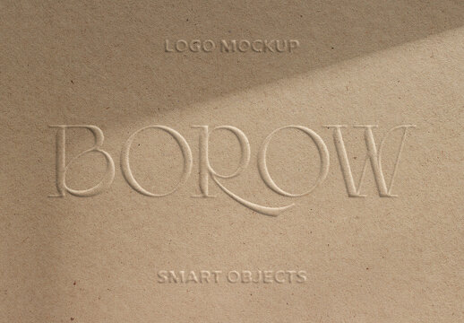 Embossed Paper Logo Mockup
