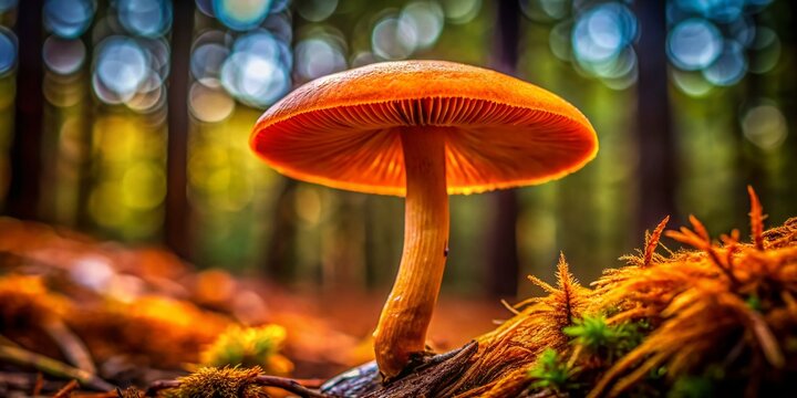 Common Rustgill Mushroom (Gymnopilus penetrans) in Forest Setting - Architectural Photography Style
