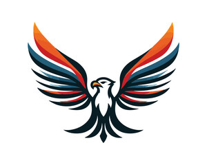 Beautiful Eagle Color Logo Design Vector Template