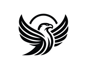 Eagle logo design icon vector template. Black eagle logo