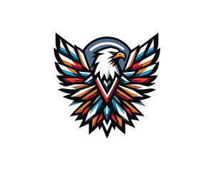Beautiful Eagle Color Logo Design Template