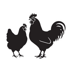 silhouettes of chicken vector
