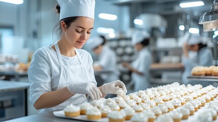 Baking healthy food cupcakes culinary school food preparation kitchen close-up creative cooking