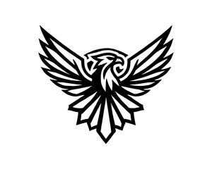 Eagle logo design icon vector template. Black eagle logo