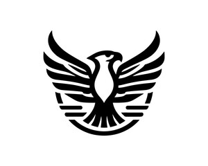 Eagle logo design icon vector template. Black eagle logo