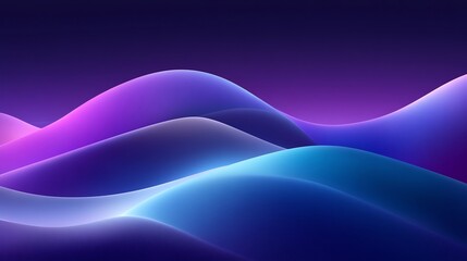 Abstract Purple Blue Waves Glow Softly. AI Generated
