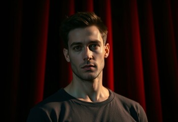 Fototapeta premium Male actor in theatre setting
