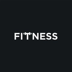 Vector fitness text logo design
