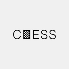 Vector chess text logo design