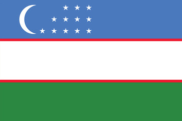 National flag of Uzbekistan. Uzbeki flag. Vector Illustration.