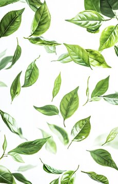 Premium Image of Close-up of Tea Leaves Against White Background
