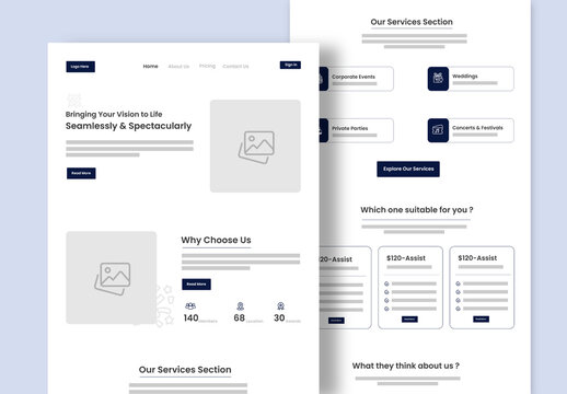 Event Organizer Website Landing Page