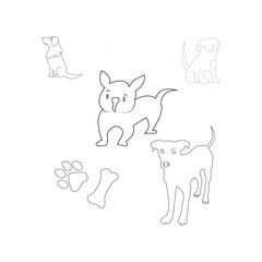 animated dog, dog sketch, joyful dog, furry puppy