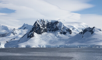Antarctica Mountain with snow