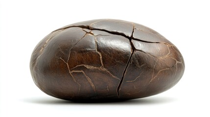 Cocoa bean, split, studio shot, isolated, for education or product display