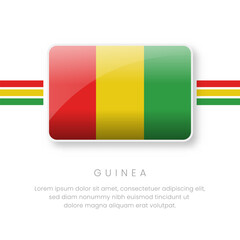 Obraz premium National Guinea Flag.Vector Guinea Button Flag. Realistic National Flag Design and Vector Template.
