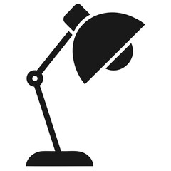 Minimalist Table Lamp Silhouette Vector High-Quality Icon on Transparent Background