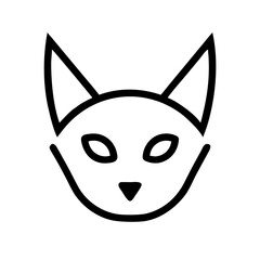  A sleek and modern cat face icon with clean lines, perfect for logos, apps, and branding. Its simple yet expressive design captures the feline charm effortlessly.