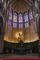 Fototapeta premium San Sebastian, Spain - 9 Feb 2025: Interior of Buen Pastor Cathedral in San Sebastian, Basque Country