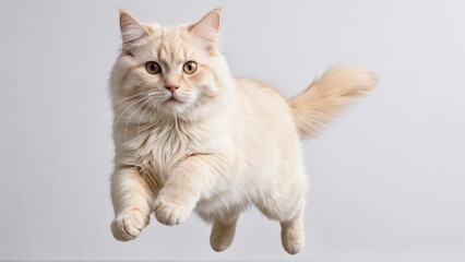 Obraz premium Cream british longhair cat on grey background