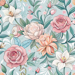 Intricate floral pattern with a vintage aesthetic