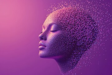 Colorful Pill Portrait on Purple