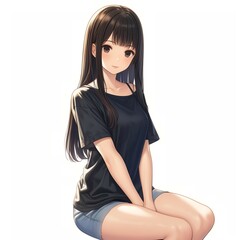 Fototapeta premium アニメ調の美少女の切り抜き用素材