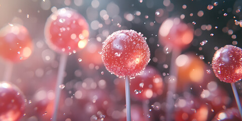 Candy Fantasy Scene Lollipop Wonderland Sweet Delight Dreamy Confectionery Magical Treat Eye Candy Artistic Creation, Irresistible Treats