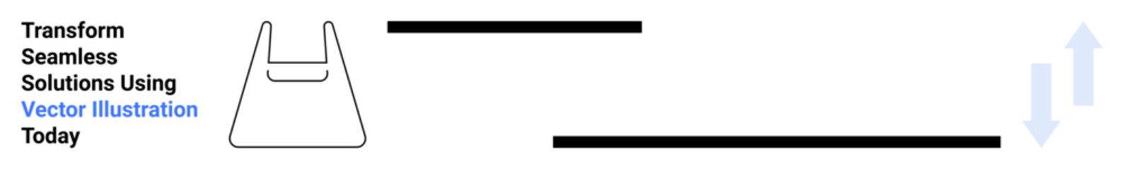Simple design showcasing a tote bag outline and dual upward arrows symbolizing eco-awareness, progress, and improvement. Ideal for sustainability, logistics, e-commerce, packaging, retail, recycling