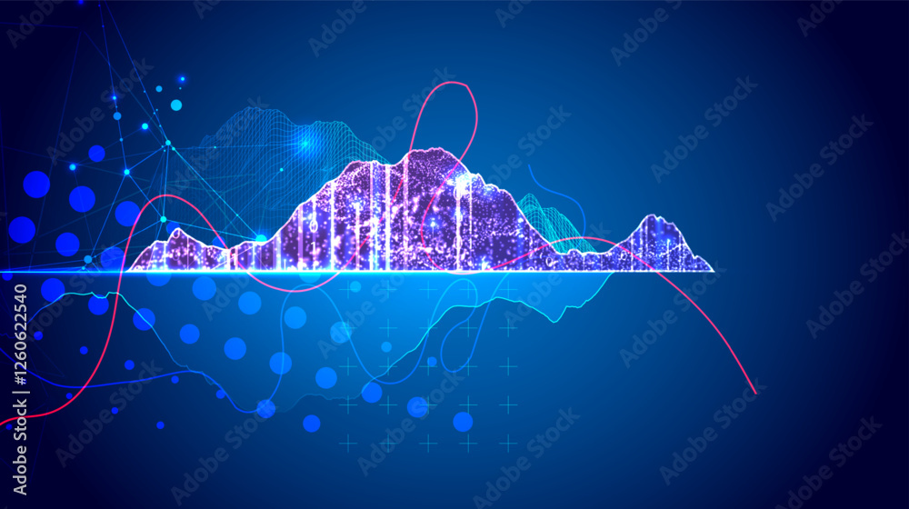 Poster Big Data. Abstract digital futuristic vector illustration on technology background. Data mining and management concept.