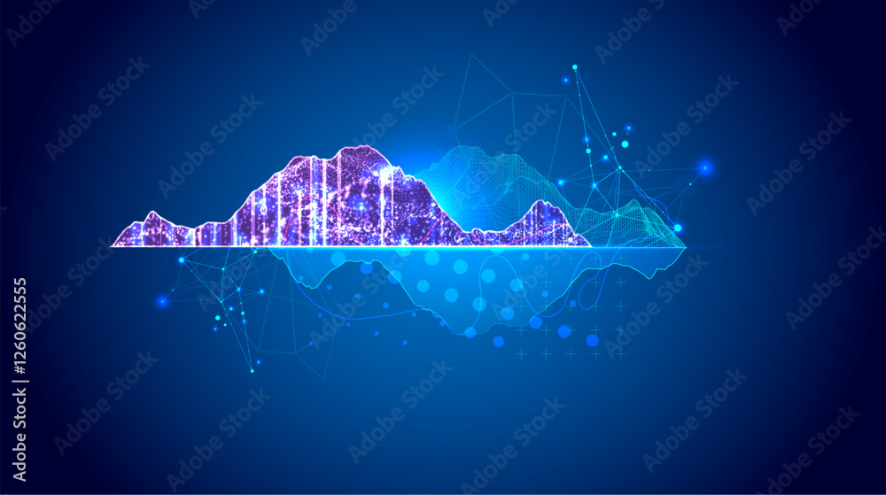 Poster Big Data. Abstract digital futuristic vector illustration on technology background. Data mining and management concept.