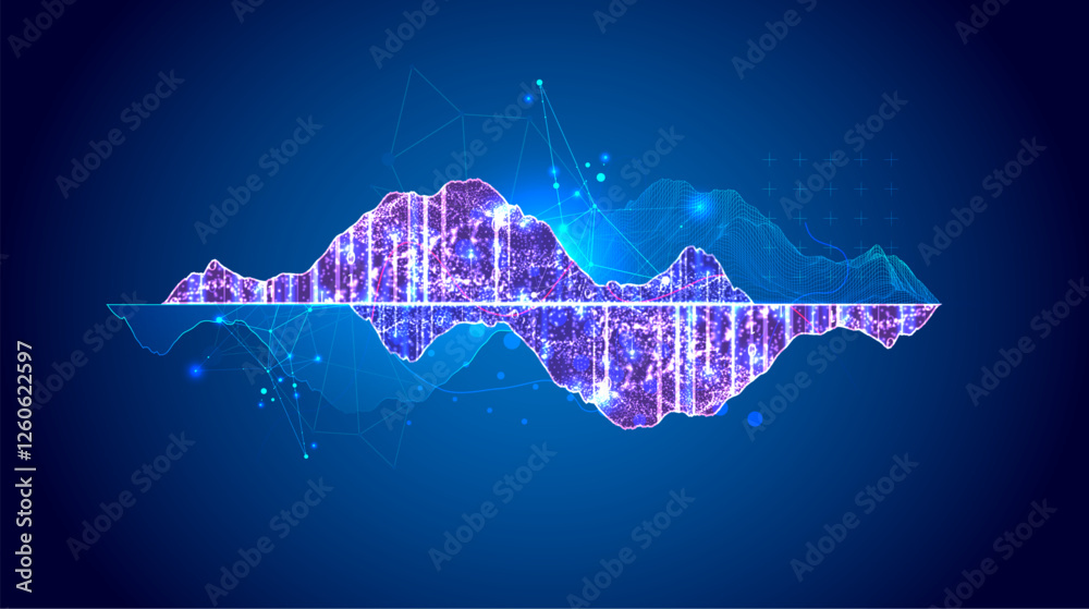 Poster Big Data. Abstract digital futuristic vector illustration on technology background. Data mining and management concept.