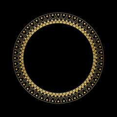 Religious decorative round frame. Clipart isolated on black background