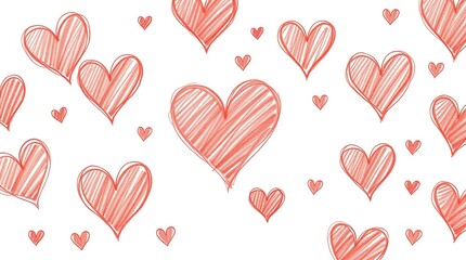 Red Valentine's Day design featuring a love shape on a white background
