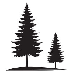 Fototapeta premium Pine Tree silhouette crafted with smooth and defined artistic lines - Pine tree illustration - Pine tree vector - Pine silhouette 