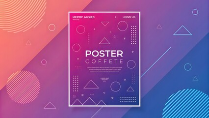 Fototapeta premium Minimalist poster banner with a vibrant gradient background, perfect for modern design and branding