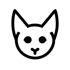 A playful and adorable cat face icon with round eyes and a friendly expression. Ideal for social media, stickers, and pet-related branding.