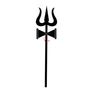 black trishul symbol on white background clip art preview