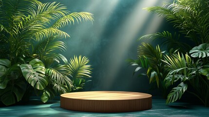 Obraz premium Serenity in podium nature captivating jungle photography and tropical setup