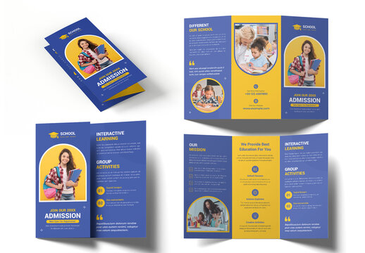 School Admission Trifold Brochure Layout